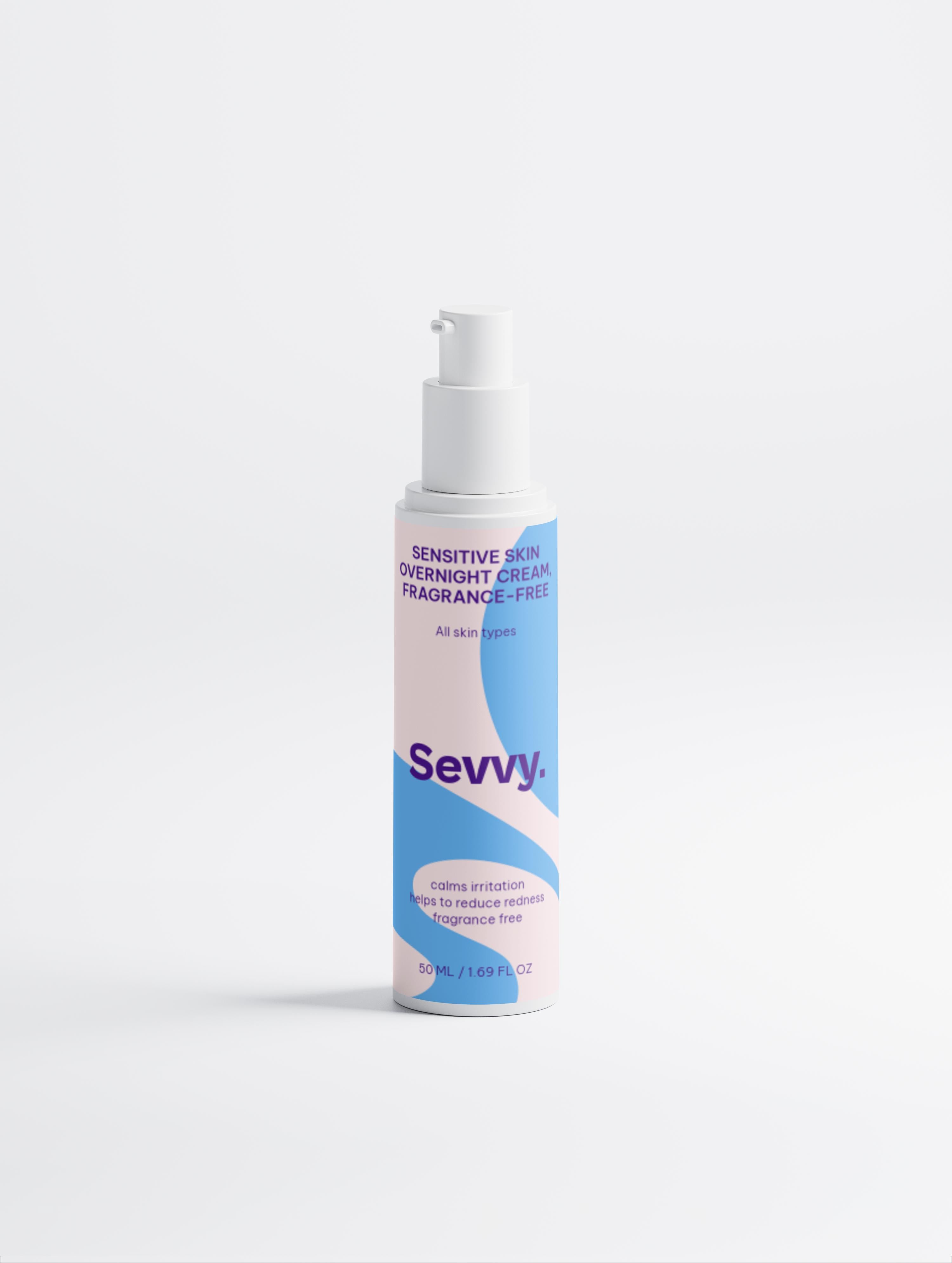 Sevvy Sensitive Skin Overnight Cream, Fragrance-Free